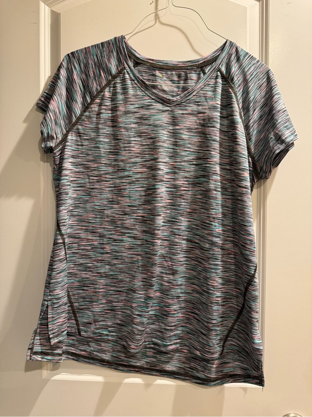 tek gear Women's Short Sleeve Space-Dye Tee — Blue, Pink, Black, Gray